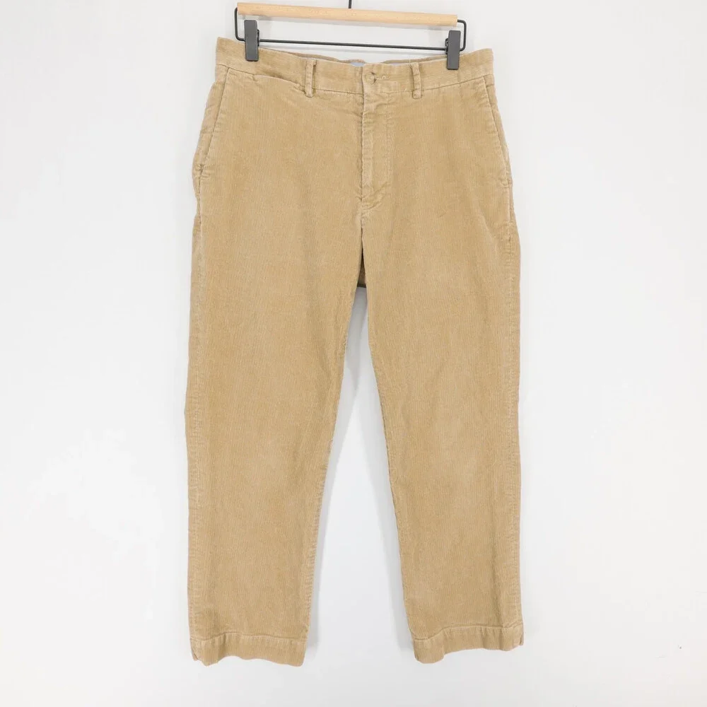 Polo Ralph Lauren Pants Mens 31x30 Tan Corduroy Classic Fit Stretch Flat Front